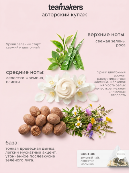 Зеленый чай, лепестки жасмина